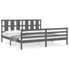 vidaXL Cadre de lit sans matelas gris 200x200 cm bois massif