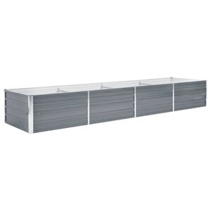 vidaXL Lit sur&eacute;lev&eacute; de jardin Acier galvanis&eacute; 320x80x45 cm Gris