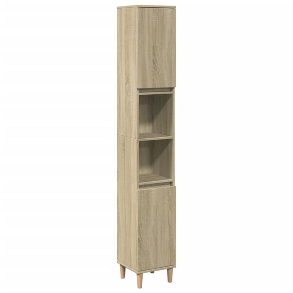 vidaXL Armoire salle de bain ch&ecirc;ne sonoma 30x30x190 cm