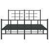 vidaXL Cadre de lit m&eacute;tal sans matelas avec pied de lit noir 135x190cm