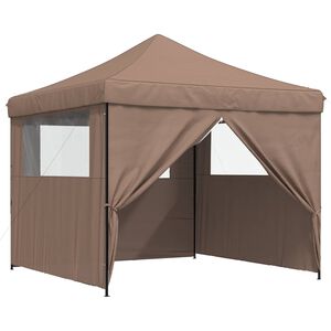 vidaXL Tente de f&ecirc;te 292 x 292 x 315 cm Marron Tissu Oxford