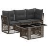 vidaXL Ensemble de canap&eacute; de jardin 4 pc Gris polyrotin