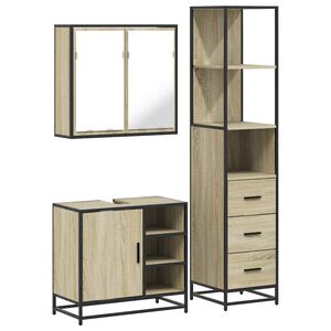 vidaXL Ensemble de meubles de salle de bain 3 pcs ch&ecirc;ne sonoma