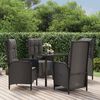 vidaXL Ensemble à manger de jardin coussins 5pcs Noir Résine tressée