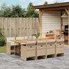 vidaXL Ensemble &agrave; manger de jardin et coussins 9 pcs beige Poly rotin