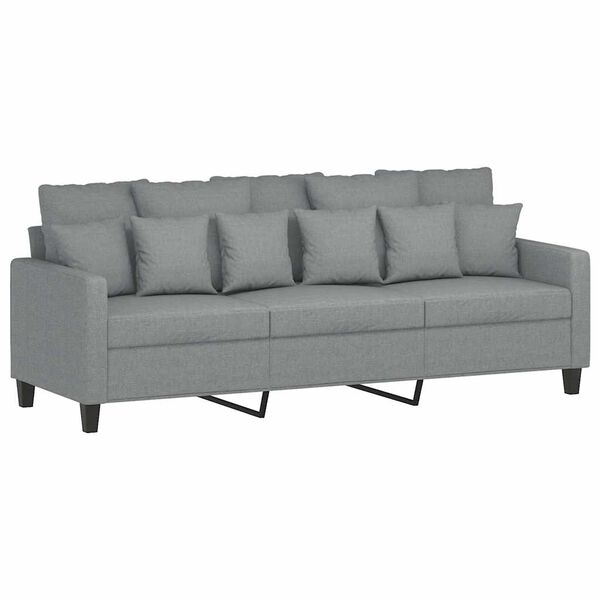 vidaXL Canap&eacute; &agrave; 3 places Gris clair 180 cm Tissu