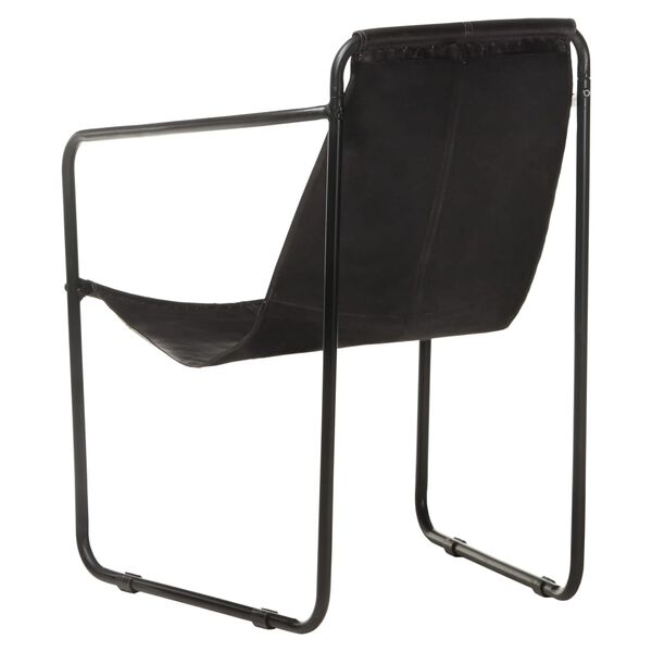 vidaXL Fauteuil de relaxation noir cuir v&eacute;ritable