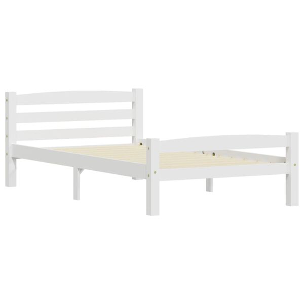 vidaXL Cadre de lit sans matelas blanc bois de pin massif 100x200 cm