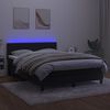 vidaXL Sommier &agrave; lattes de lit avec matelas et LED Noir 140x190 cm