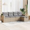 vidaXL Salon de jardin avec coussins 5 pcs beige r&eacute;sine tress&eacute;e