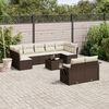 vidaXL Salon de jardin 10 pcs avec coussins marron r&eacute;sine tress&eacute;e