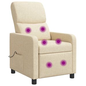vidaXL Fauteuil de massage inclinable Cr&egrave;me Polyester