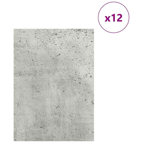 vidaXL Panneaux décoratifs 12 pcs Gris béton 15 x 21 x 0.3 cm