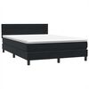 vidaXL Sommier &agrave; lattes de lit avec matelas et LED noir 140x210 cm velours