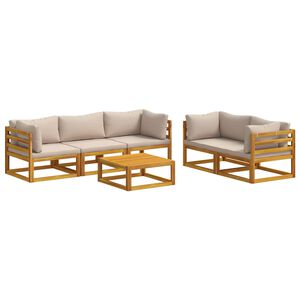 vidaXL Ensemble de Canap&eacute;s 6 pc Naturel Bois d'Acacia Massif