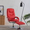 vidaXL Fauteuil inclinable avec repose-pied Rouge Similicuir