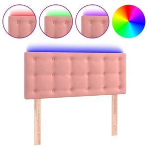 vidaXL T&ecirc;te de lit &agrave; LED Rose 80x5x78/88 cm Velours