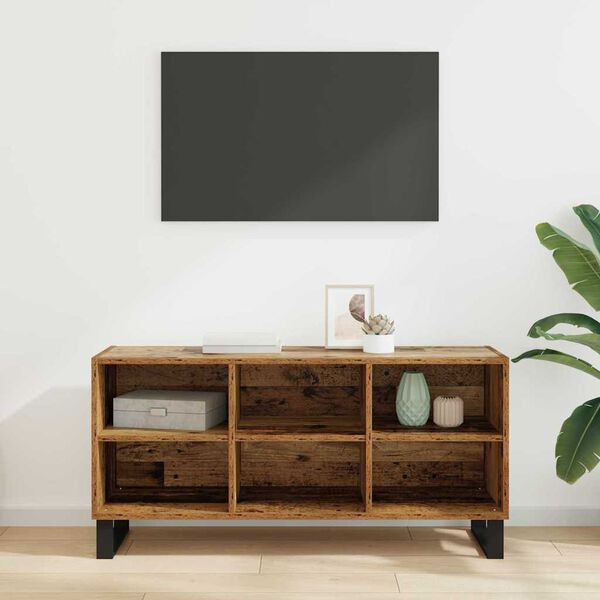 vidaXL Meuble TV Bois Ancien 103,5 x 30 x 50 cm Bois d'ing&eacute;nierie