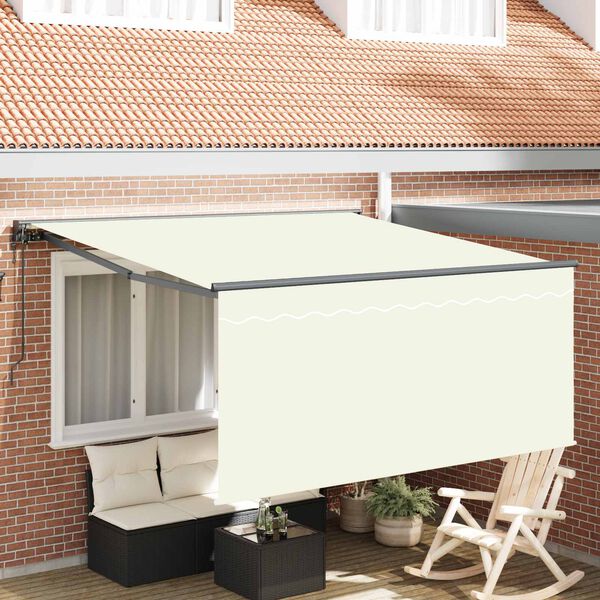vidaXL Auvent R&eacute;tractable Cr&egrave;me 350 x 250 cm Polyester et Aluminium