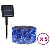 vidaXL Lampes solaires 5 pcs 5x200 LED Bleu Int&eacute;rieur Ext&eacute;rieur