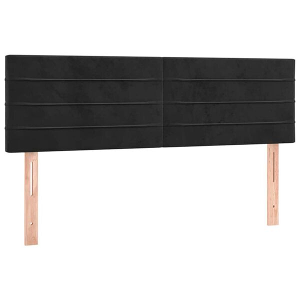 vidaXL T&ecirc;tes de lit 2 pcs Noir 72x5x78/88 cm Velours