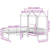 vidaXL Ensemble de lit et de banc avec toit sans matelas 90x200 cm