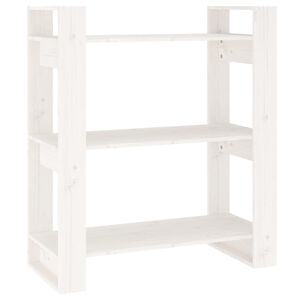 vidaXL Biblioth&egrave;que/S&eacute;parateur de pi&egrave;ce Blanc 80x35x91 cm Pin solide