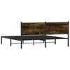 vidaXL Cadre de lit en m&eacute;tal sans matelas ch&ecirc;ne fum&eacute; 180x200 cm