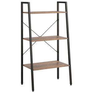 vidaXL &Eacute;tag&egrave;re sur pied 3 niveaux Marron fonc&eacute; et noir 56x35x108 cm