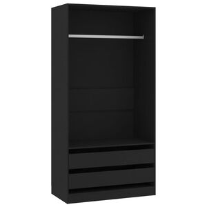 vidaXL Garde-robe Noir 100x50x200 cm Bois d'ing&eacute;nierie