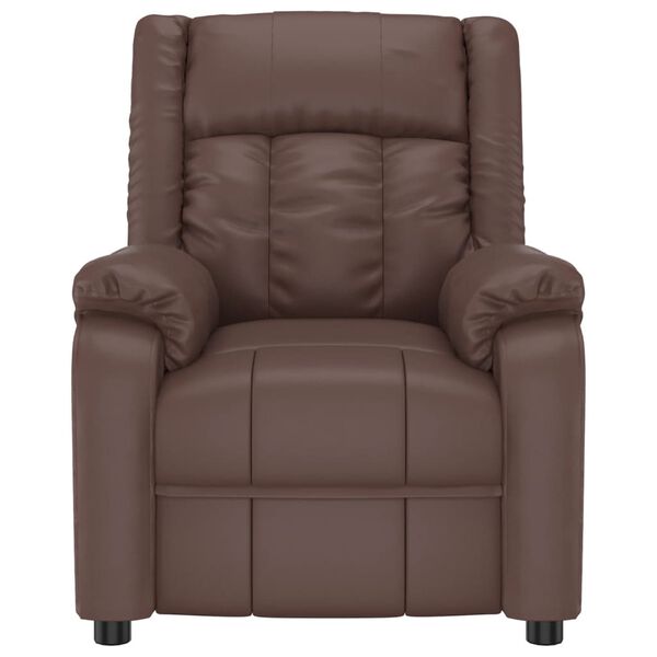 vidaXL Fauteuil de massage &eacute;lectrique Marron Similicuir