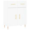 vidaXL Buffet haut Blanc 69,5x34x180 cm Bois d'ing&eacute;nierie