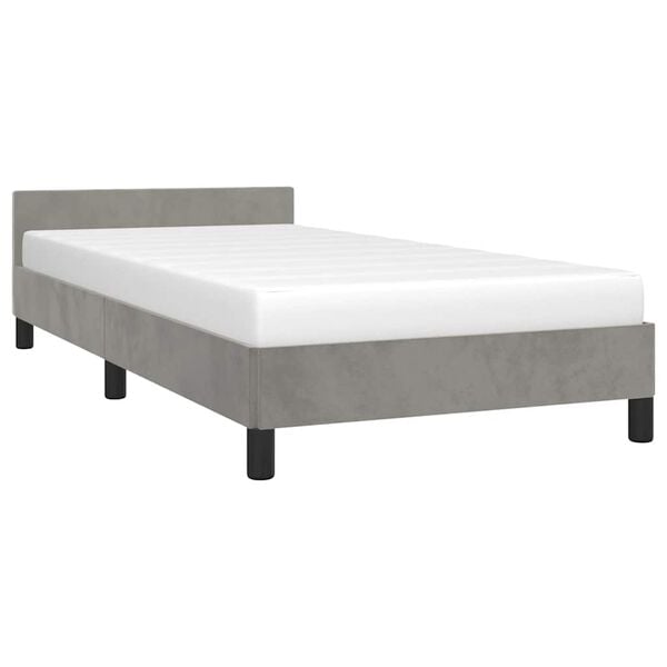 vidaXL Cadre de lit sans matelas gris clair 90x190 cm velours