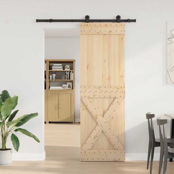 vidaXL Porte coulissante et kit de quincaillerie 70x210 cm pin massif