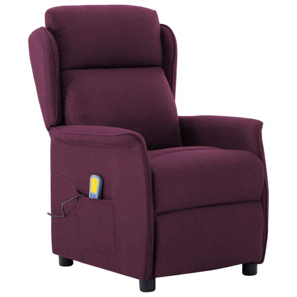 vidaXL Fauteuil de massage Violet Tissu