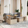 vidaXL Salon de jardin avec coussins 6 pcs beige r&eacute;sine tress&eacute;e