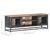 vidaXL Meuble TV Gris 120x30x40 cm Bois d'acacia massif et acier