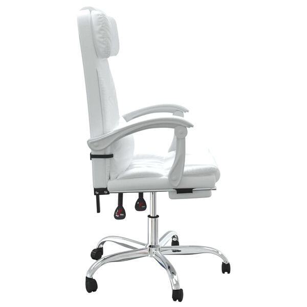vidaXL Fauteuil inclinable de bureau Blanc Similicuir