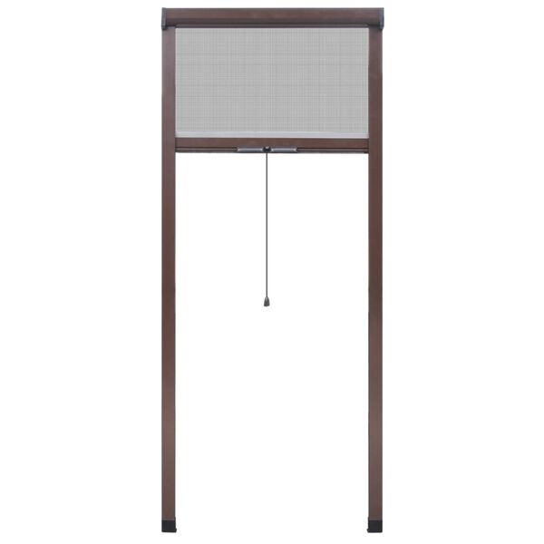 Moustiquaire enroulable marron pour fenêtre 60 x 150 cm
