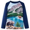 vidaXL T-shirt enfants &agrave; manches longues bleu marine 128