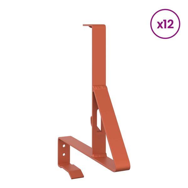 vidaXL Support de Garde Neige 12 pcs Rouge 29,5 x 3 x 34,5 cm Acier