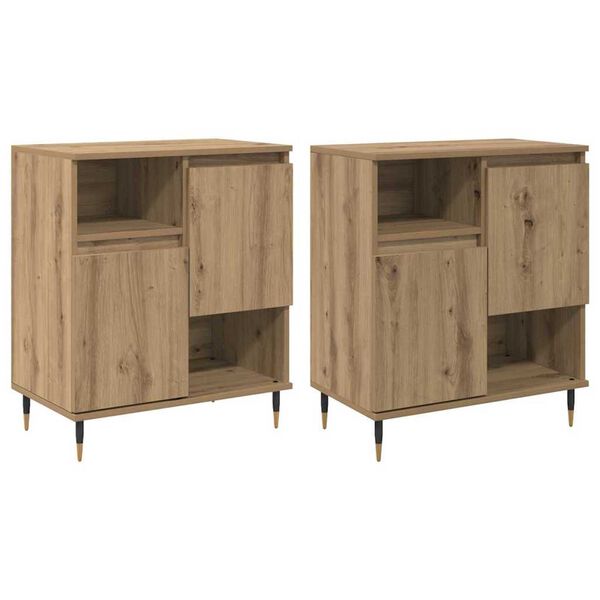 vidaXL Buffets 2 pcs chêne artisanal 120 x 35 x 70 cm