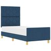 vidaXL Cadre de lit avec t&ecirc;te de lit Bleu 80 x 200 cm tissu