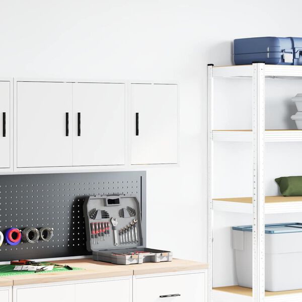 vidaXL Armoire murale de garage blanc bois d'ing&eacute;nierie