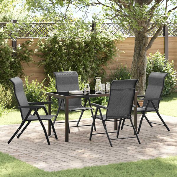 vidaXL Ensemble de salle &agrave; manger pour jardin 5 pcs Gris