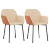 vidaXL Chaises &agrave; manger lot de 2 cr&egrave;me tissu et similicuir