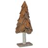vidaXL Sapin de No&euml;l avec support Marron 91 cm Bois de teck solide