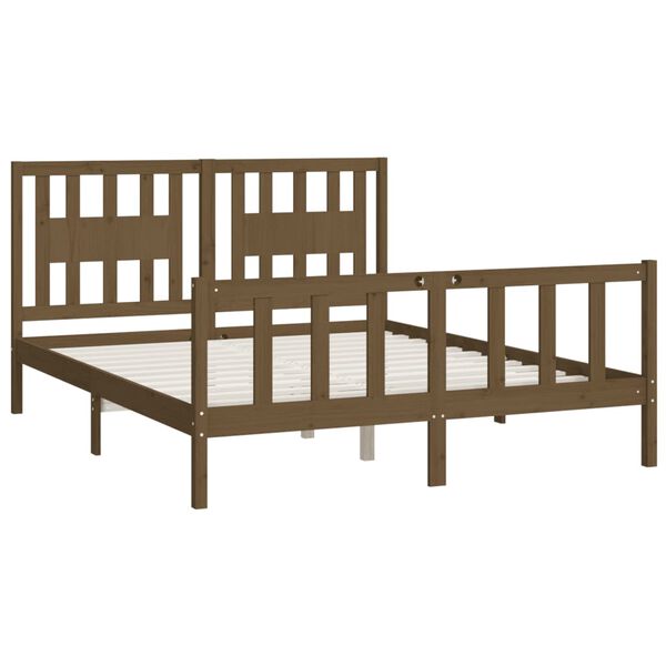 vidaXL Cadre de lit sans matelas marron bois massif