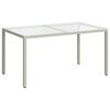 vidaXL Table de jardin 150x90x75 cm Verre trempé/résine tressée Blanc