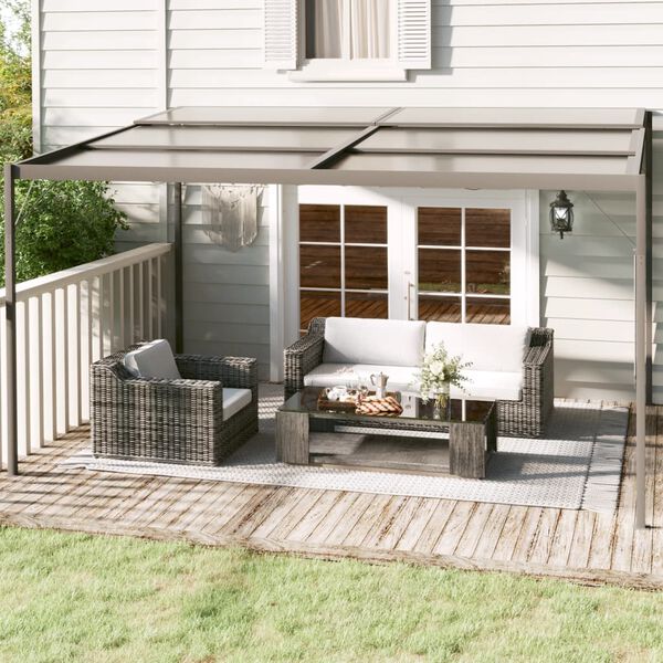 vidaXL Belv&eacute;d&egrave;re avec toit Anthracite 4x3x2,5 m Aluminium et acier